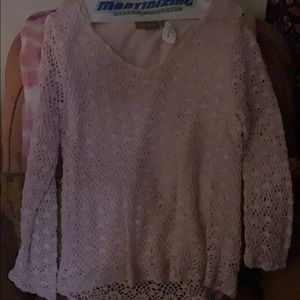 Pink knitted sweater with pink tank